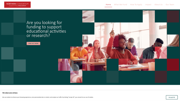Screenshot of the Northern Consortium website