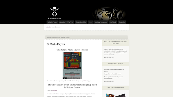 Screenshot of the St Mark's Players website