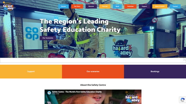 Screenshot of the Safety Centre (Hazard Alley) Limited website