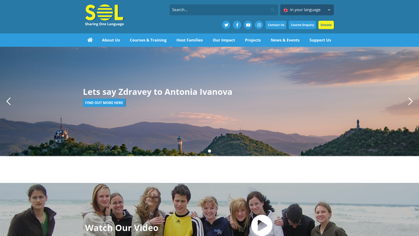 Screenshot of the Sharing One Language website