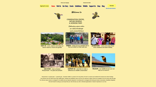 Screenshot of the Pensychnant Foundation website