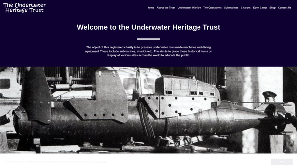 Screenshot of the Underwater Heritage Trust website
