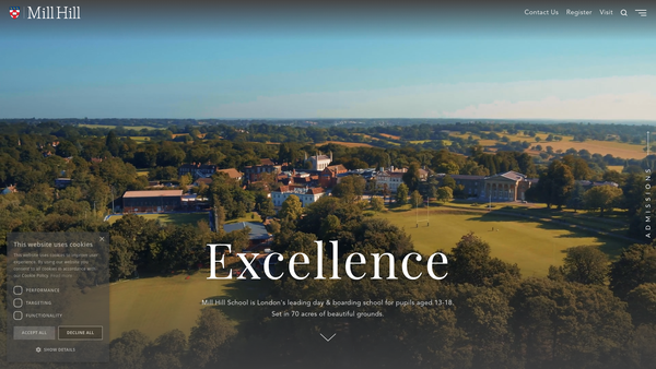 Screenshot of the Sir Richard Winfrey Memorial Scholarship website
