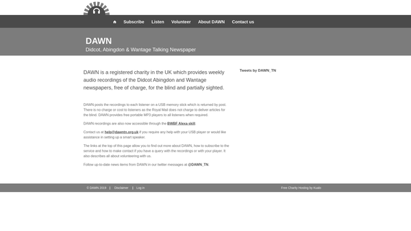 Screenshot of the Didcot Abingdon And Wantage Talking Newspaper website