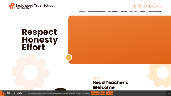Screenshot of the Braidwood School Parent Teachers' Association website