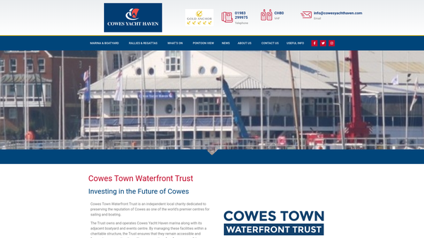 Screenshot of the Cowes Town Waterfront Trust Limited website