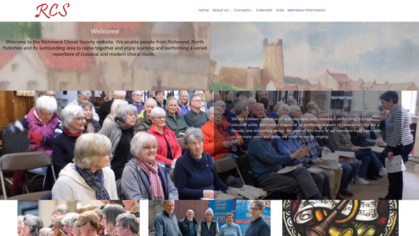 Screenshot of the Richmondshire Choral Society website