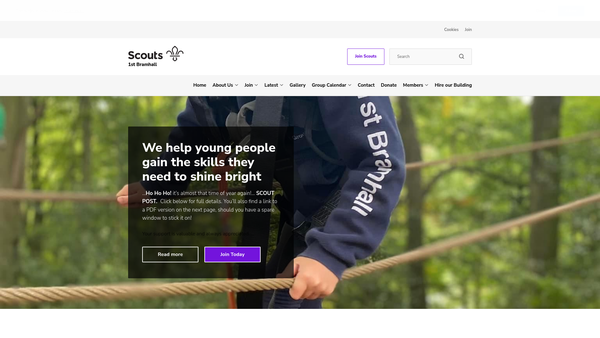 Screenshot of the 1st Bramhall Scout Group website