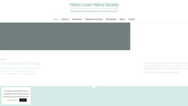 Screenshot of the Yatton Local History Society website
