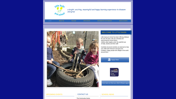 Screenshot of the Little Buds Pre-School website