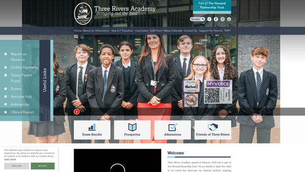 Screenshot of the Friends of Three Rivers website