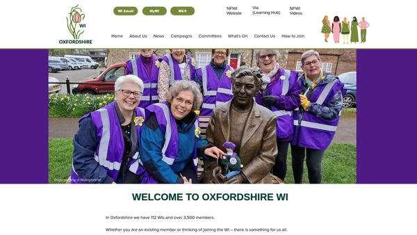 Screenshot of the Oxfordshire Federation of Women's Institute website