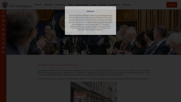 Screenshot of the The Tylers And Bricklayers Craft Trust website