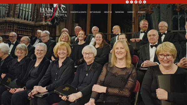 Screenshot of the Halifax Choral Society (1817) Limited website