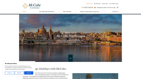 Screenshot of the Mccabe Educational Trust website