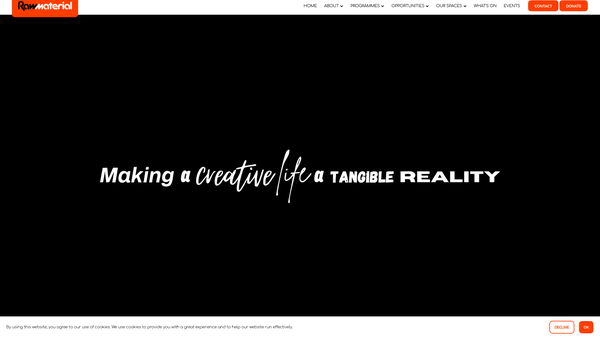 Screenshot of the Raw Material Music And Media Education Limited website