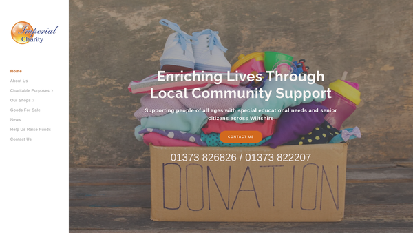 Screenshot of the Imperial Charity Promotions website