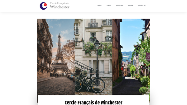 Screenshot of the Cercle Francais De Winchester website
