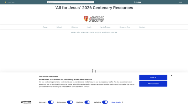 Screenshot of the Blackburn Diocesan Board Of Education website