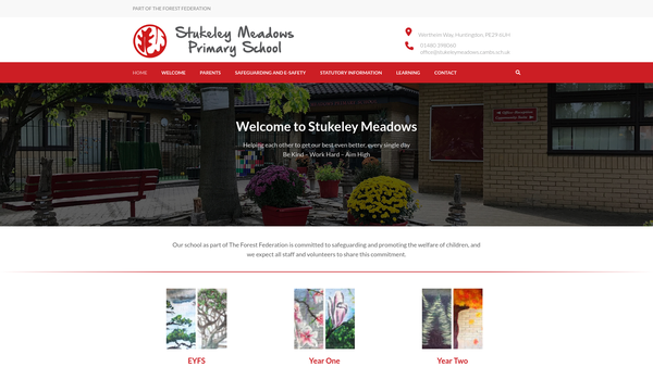 Screenshot of the Friends Of Stukeley Meadows School website