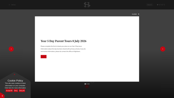 Screenshot of the Highdown School Association website