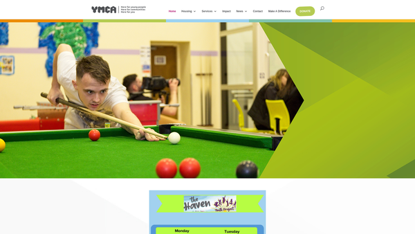 Screenshot of the Tees Valley Young Mens Christian Association website