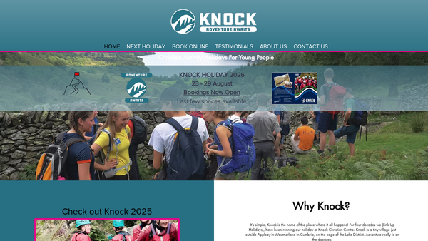 Screenshot of the Link Up Holidays website
