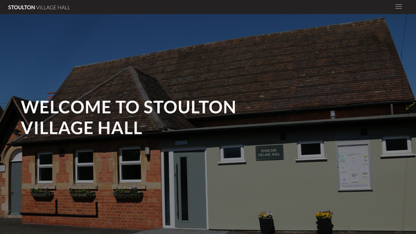 Screenshot of the Stoulton Village Hall website