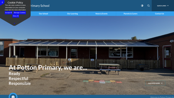 Screenshot of the Parents And Friends Of Potton Lower School website