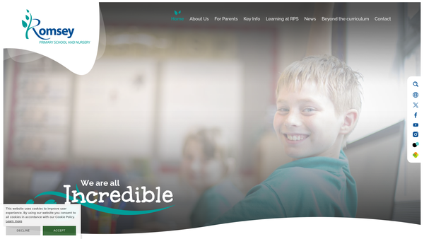 Screenshot of the Friends Of Romsey Primary School website