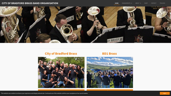 Screenshot of the Bd1 Brass Band website