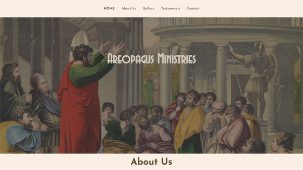 Screenshot of the The Areopagus Trust website