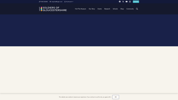 Screenshot of the The Friends Of The Soldiers Of Gloucestershire Museum website