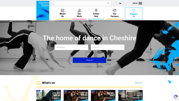 Screenshot of the Cheshire Dance Workshop Limited website