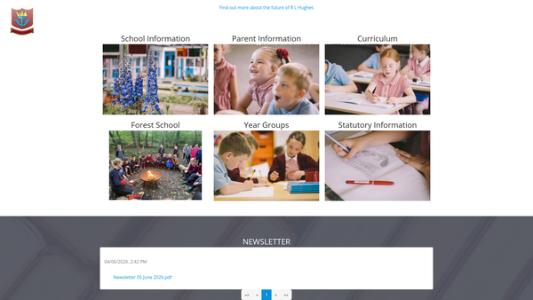 Screenshot of the Rl Hughes Primary PTFA website