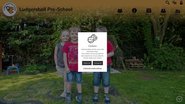 Screenshot of the Ludgershall Pre School Playgroup website