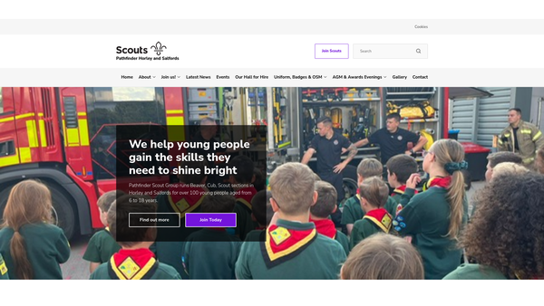 Screenshot of the Pathfinder Scout Group website