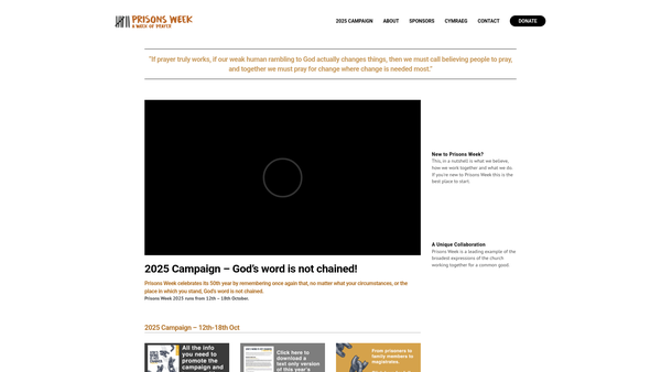 Screenshot of the Prisons Week website