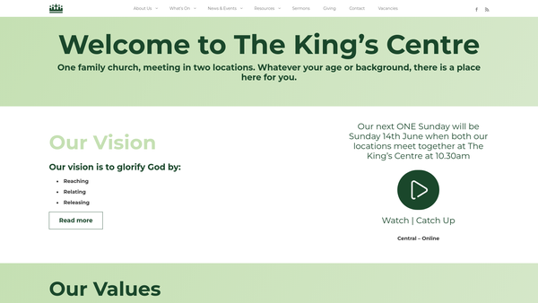 Screenshot of the King's Lynn Christian Fellowship website