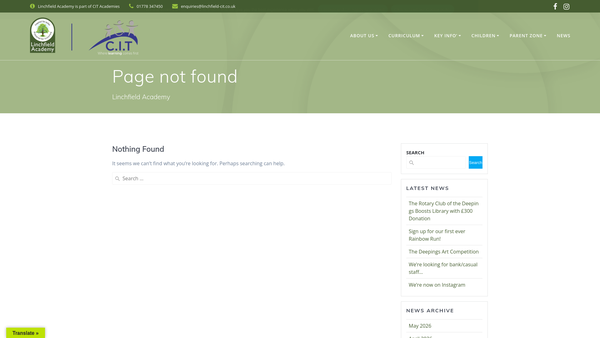 Screenshot of the Friends Of Linchfield School website