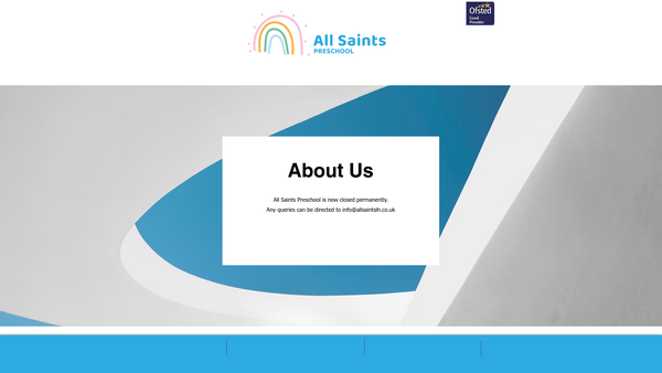 Screenshot of the All Saints Preschool Leatherhead website