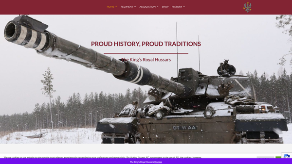 Screenshot of the King's Royal Hussars Regimental Trust website
