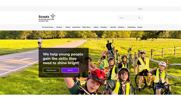 Screenshot of the 2nd Mortlake Scout Group website