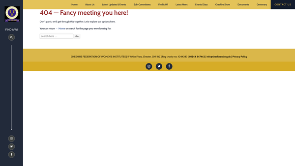 Screenshot of the Alsager Women's Institute website