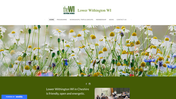 Screenshot of the Lower Withington Women's Institute website