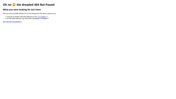 Screenshot of the Ucc Educational Foundation website