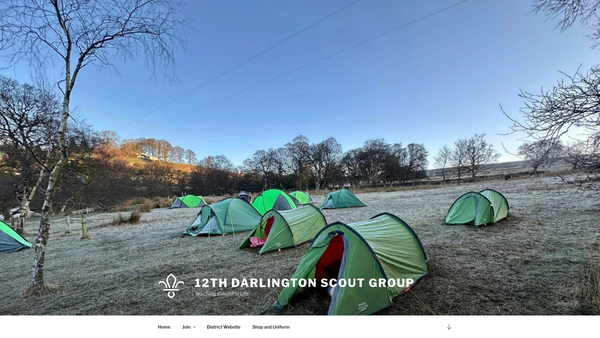 Screenshot of the 12th Elm Ridge Scout Group (Darlington) website