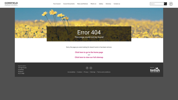 Screenshot of the Gorefield Playgroup website
