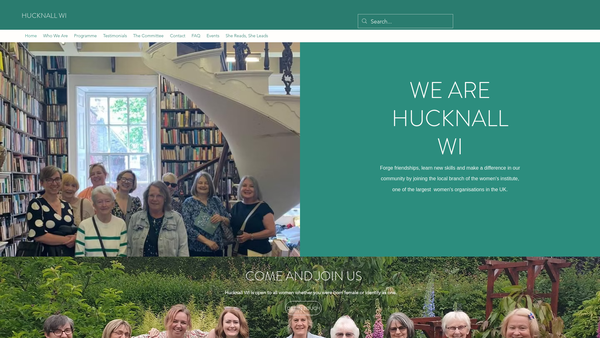 Screenshot of the Hucknall Leenside Women's Institute website