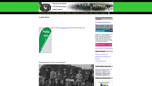 Screenshot of the Wrentham Band Trust website